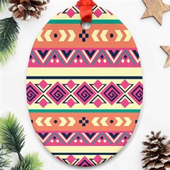 Unique Pattern Design Vintage Retro Art Ornament (oval)