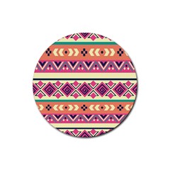 Unique Pattern Design Vintage Retro Art Rubber Coaster (round) by Wegoenart