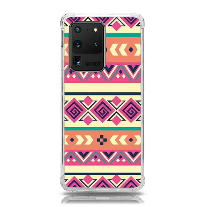 Unique Pattern Design Vintage Retro Art Samsung Galaxy S20 Ultra 6.9 Inch TPU UV Case