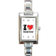 I Love Justin Rectangle Italian Charm Watch by ilovewhateva