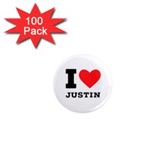 I Love Justin 1  Mini Magnets (100 Pack)  by ilovewhateva