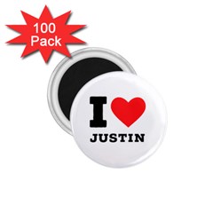 I Love Justin 1 75  Magnets (100 Pack)  by ilovewhateva