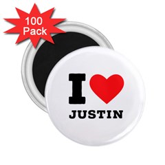 I Love Justin 2 25  Magnets (100 Pack)  by ilovewhateva