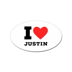 I Love Justin Sticker Oval (100 Pack) by ilovewhateva