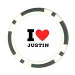 I love justin Poker Chip Card Guard Front