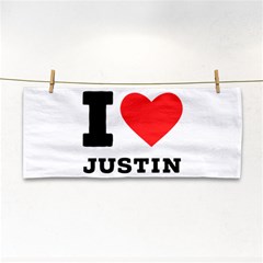 I Love Justin Hand Towel by ilovewhateva