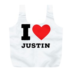 I Love Justin Full Print Recycle Bag (l) by ilovewhateva