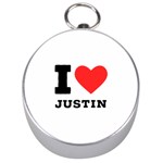 I love justin Silver Compasses Front