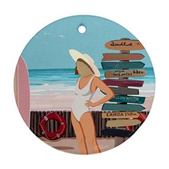 Vacation On The Ocean Ornament (round) by SychEva