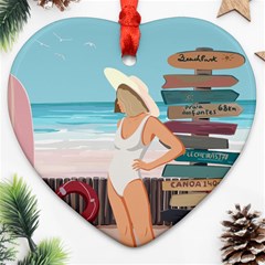 Vacation On The Ocean Ornament (heart) by SychEva