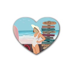 Vacation On The Ocean Rubber Coaster (heart) by SychEva