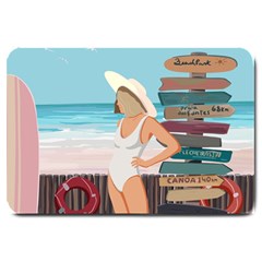 Vacation On The Ocean Large Doormat by SychEva