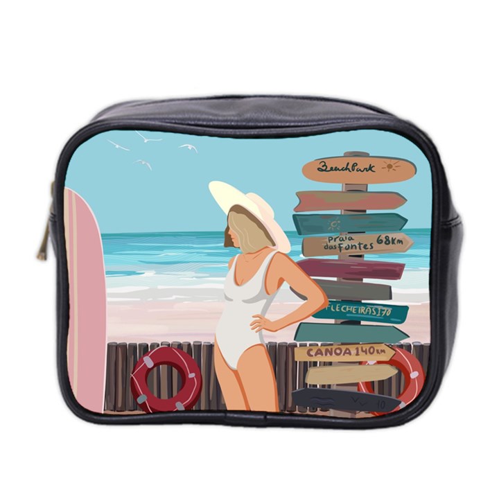 Vacation On The Ocean Mini Toiletries Bag (Two Sides)