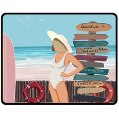 Vacation On The Ocean Fleece Blanket (medium) by SychEva