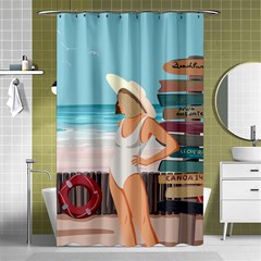 Vacation On The Ocean Shower Curtain 48  X 72  (small)  by SychEva