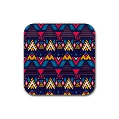 Pattern Colorful Aztec Rubber Coaster (square) by Wegoenart