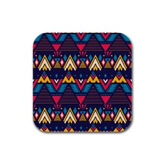 Pattern Colorful Aztec Rubber Square Coaster (4 Pack) by Wegoenart