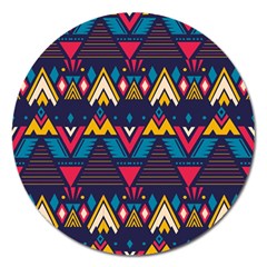 Pattern Colorful Aztec Magnet 5  (round) by Wegoenart