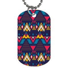 Pattern Colorful Aztec Dog Tag (two Sides) by Wegoenart