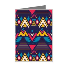 Pattern Colorful Aztec Mini Greeting Card by Wegoenart