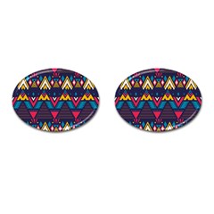 Pattern Colorful Aztec Cufflinks (oval) by Wegoenart