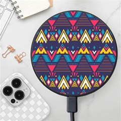 Pattern Colorful Aztec Wireless Fast Charger(black) by Wegoenart