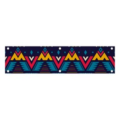 Pattern Colorful Aztec Banner And Sign 4  X 1  by Wegoenart