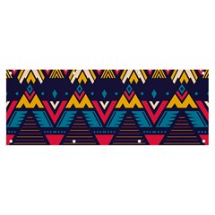 Pattern Colorful Aztec Banner And Sign 8  X 3  by Wegoenart