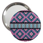 Pink Pattern Design Vintage Old Retro Unique Antique 3  Handbag Mirrors Front