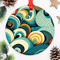 Waves Ocean Sea Abstract Whimsical (1) Ornament (round)