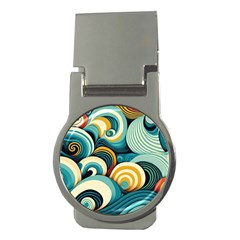 Waves Ocean Sea Abstract Whimsical (1) Money Clips (round)  by Jancukart