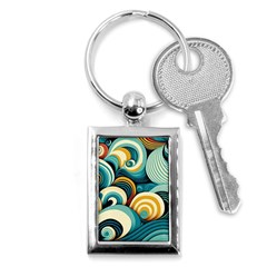 Waves Ocean Sea Abstract Whimsical (1) Key Chain (rectangle)