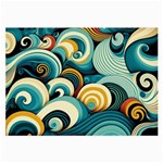 Waves Ocean Sea Abstract Whimsical (1) Large Glasses Cloth Front