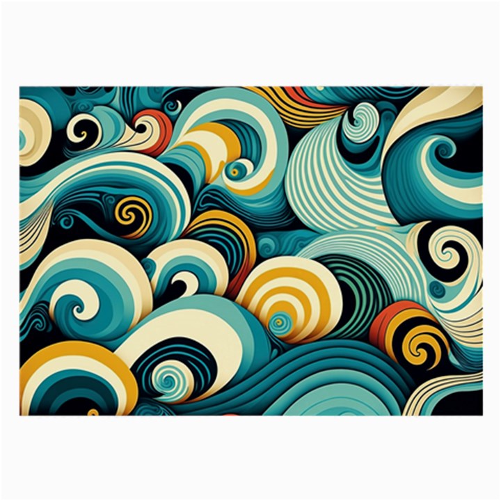 Waves Ocean Sea Abstract Whimsical (1) Large Glasses Cloth