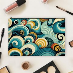 Waves Ocean Sea Abstract Whimsical (1) Cosmetic Bag (large) by Jancukart