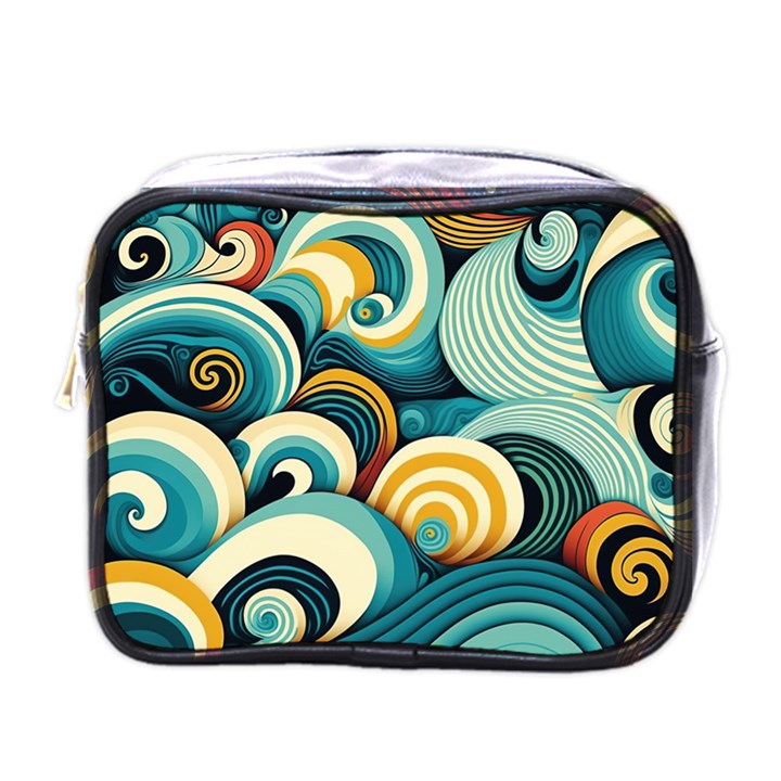 Waves Ocean Sea Abstract Whimsical (1) Mini Toiletries Bag (One Side)