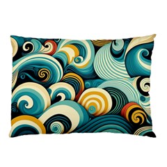 Waves Ocean Sea Abstract Whimsical (1) Pillow Case (two Sides) by Jancukart