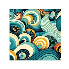 Waves Ocean Sea Abstract Whimsical (1) Square Satin Scarf (30  X 30 )