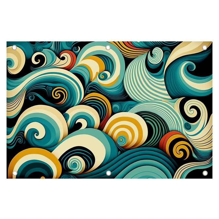 Waves Ocean Sea Abstract Whimsical (1) Banner and Sign 6  x 4 