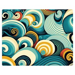 Waves Ocean Sea Abstract Whimsical (1) Premium Plush Fleece Blanket (medium)