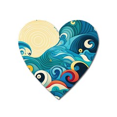 Waves Ocean Sea Abstract Whimsical (2) Heart Magnet