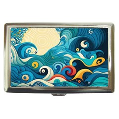 Waves Ocean Sea Abstract Whimsical (2) Cigarette Money Case by Jancukart