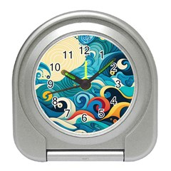 Waves Ocean Sea Abstract Whimsical (2) Travel Alarm Clock by Jancukart