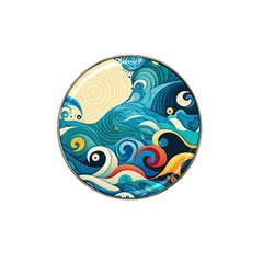 Waves Ocean Sea Abstract Whimsical (2) Hat Clip Ball Marker (4 Pack)