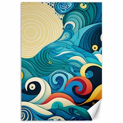 Waves Ocean Sea Abstract Whimsical (2) Canvas 12  X 18 