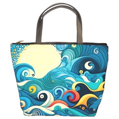 Waves Ocean Sea Abstract Whimsical (2) Bucket Bag