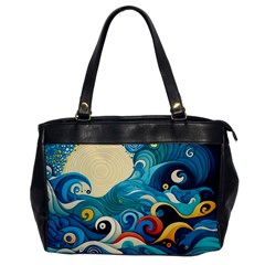 Waves Ocean Sea Abstract Whimsical (2) Oversize Office Handbag