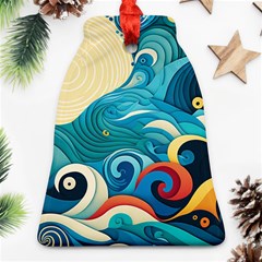 Waves Ocean Sea Abstract Whimsical (2) Ornament (bell)