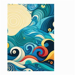 Waves Ocean Sea Abstract Whimsical (2) Small Garden Flag (two Sides)