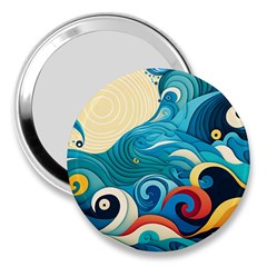 Waves Ocean Sea Abstract Whimsical (2) 3  Handbag Mirrors